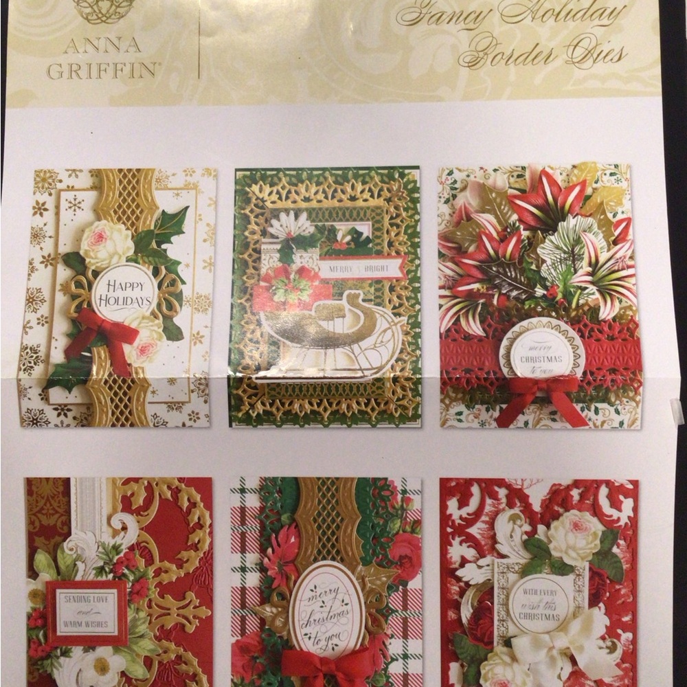 Anna Griffin Christmas FANCY HOLIDAY BORDER Dies AG1153 Set of 3 Retired - Picture 2 of 6